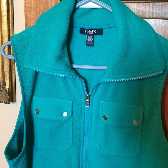 Chaps Sport Aqua/Turquoise Fleece Sports Vest size L - Picture 4 of 5